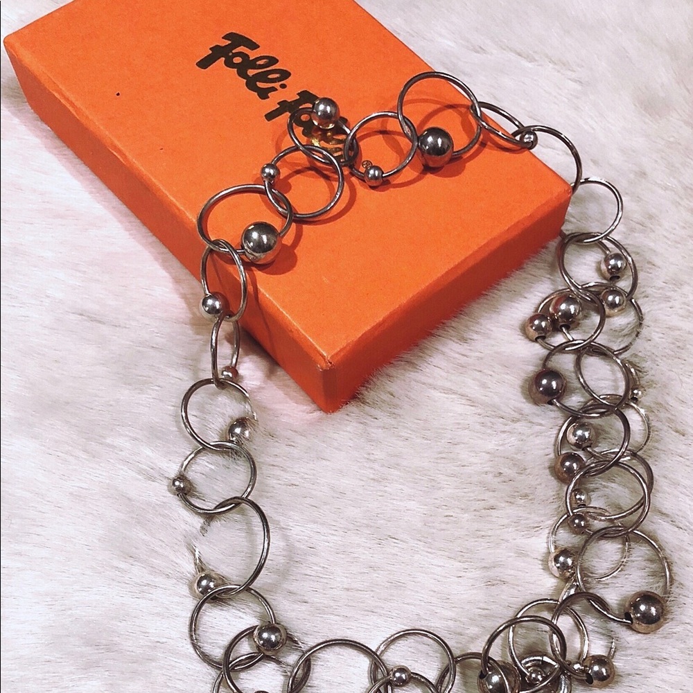 Folli Follie Round Silver Plated Necklace